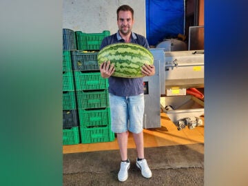 Una sandía de 28 kilos sorprende en Ourense: "la gente alucina"