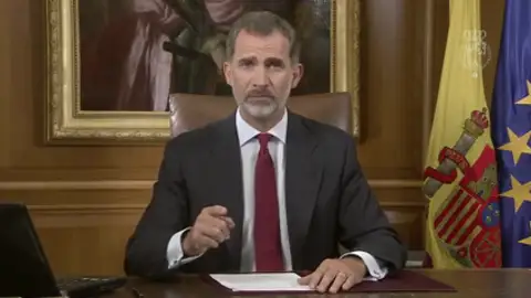 El Rey Felipe VI, en la declaración institucional de 2017 Efemérides de hoy 3 de octubre de 2024: ¿Qué pasó el 3 de octubre?