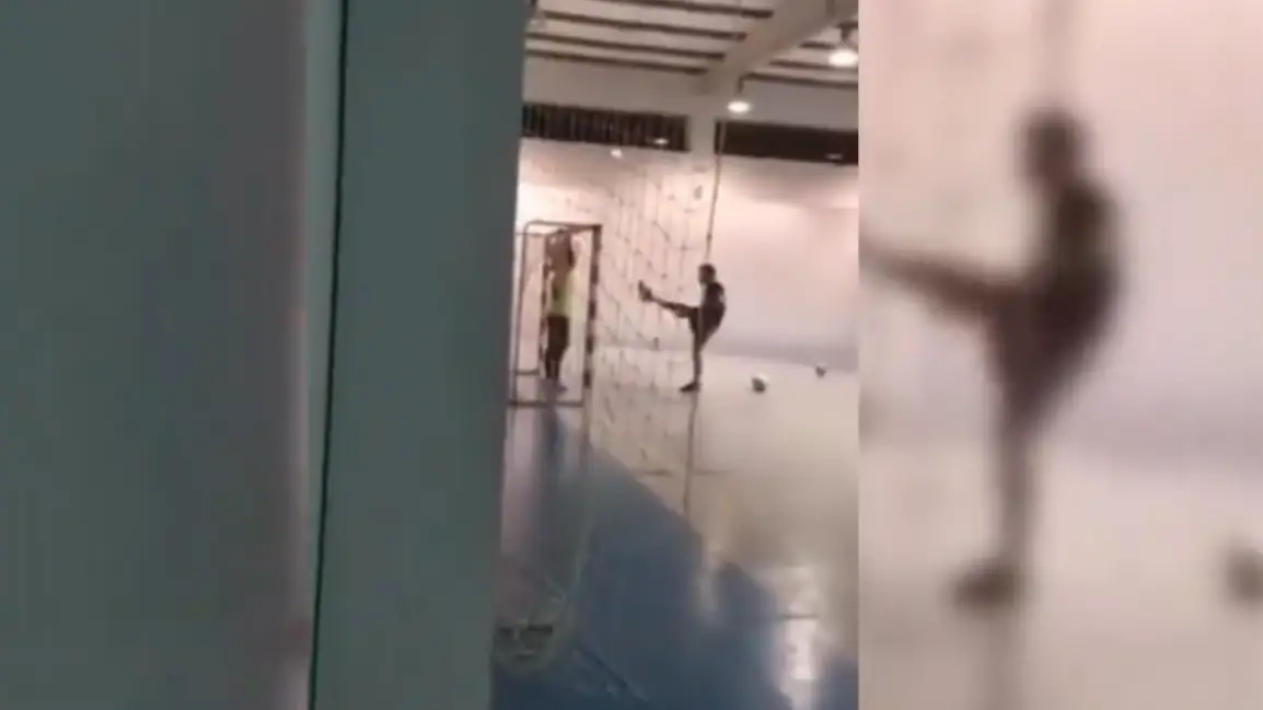 Una imagen del brutal entrenamiento en Portugal Una imagen del brutal entrenamiento en Portugal