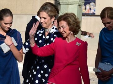 La reina Sofía junto con Irene Urdangarin y sus hijas