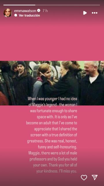 Emma Watson recuerda a Maggie Smith
