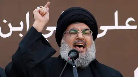 El secretario general de Hezbolá, Sayyed Hassan Nasrallah El secretario general de Hezbolá, Sayyed Hassan Nasrallah