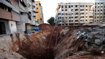 Imagen de los efectos del bombardeo israelí en Beirut Imagen de los efectos del bombardeo israelí en Beirut