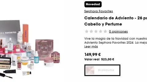 Calendario de Adviento de Sephora Calendario de Adviento de Sephora