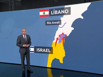 Representación del momento en el que las tropas israelíes entraban en suelo libanés