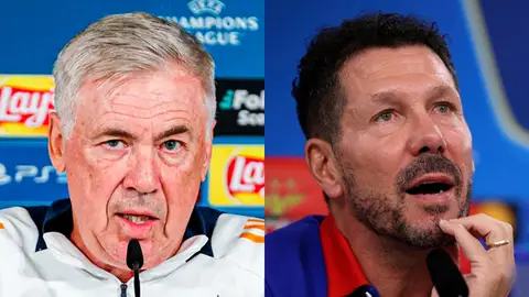 Ancelotti y Simeone en rueda de prensa Ancelotti y Simeone en rueda de prensa