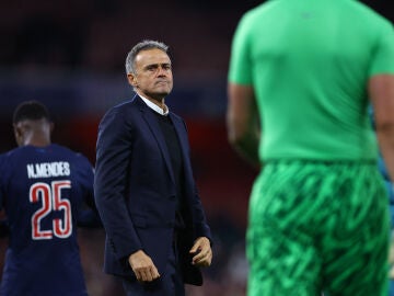 Luis Enrique, en el Emirates Stadium