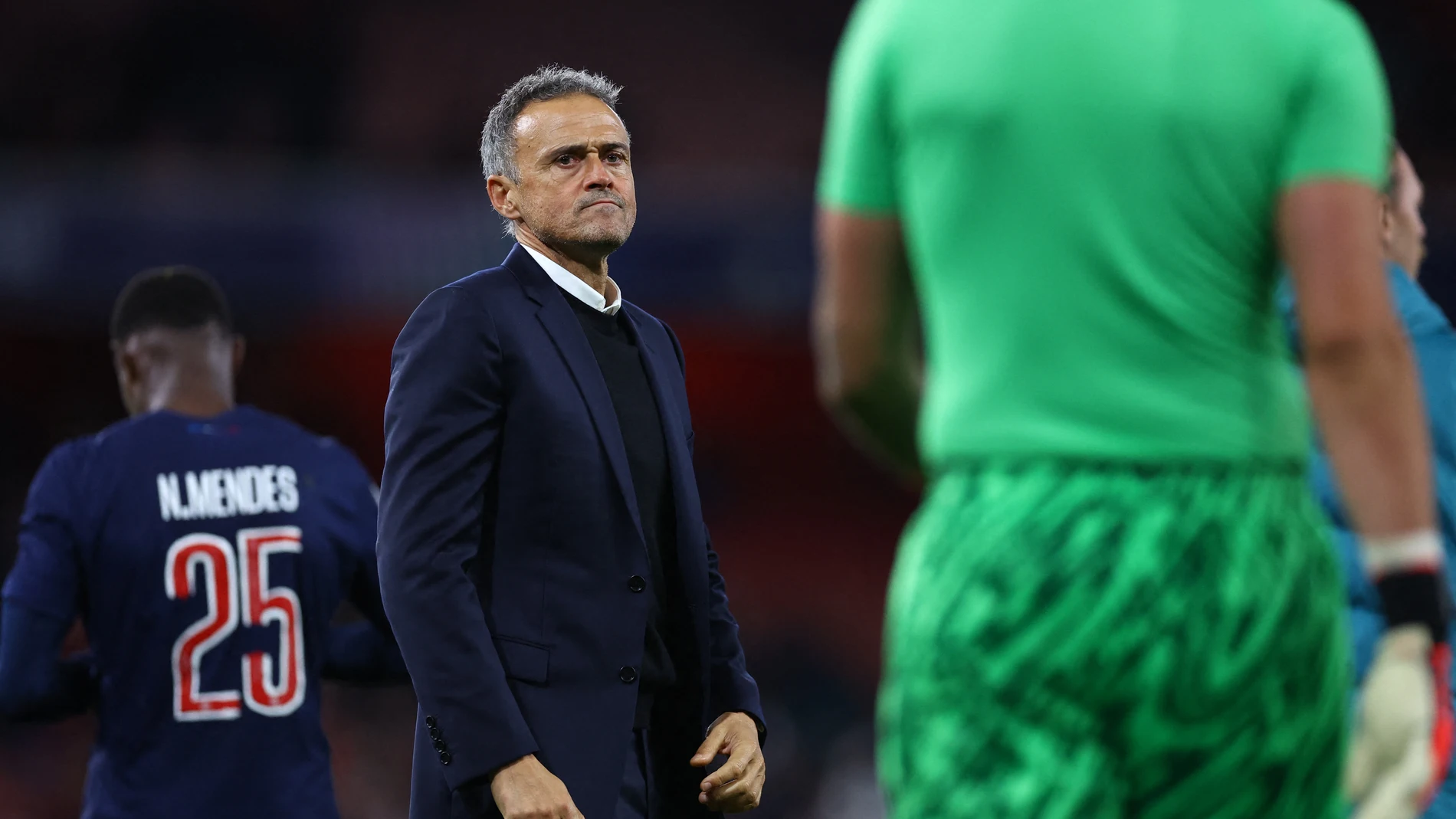 Luis Enrique, en el Emirates Stadium Luis Enrique, en el Emirates Stadium