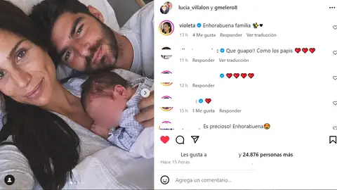 Lucía Villalón y Gonzalo Melero con su segundo hijo Lucía Villalón y Gonzalo Melero con su segundo hijo