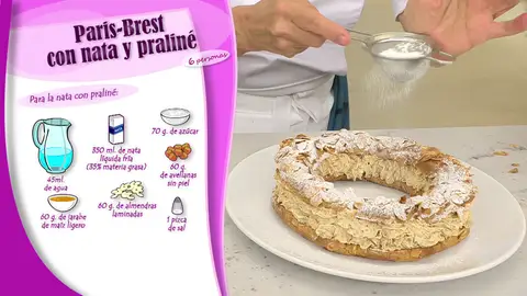 Ingredientes para la nata con praliné Ingredientes para la nata con praliné