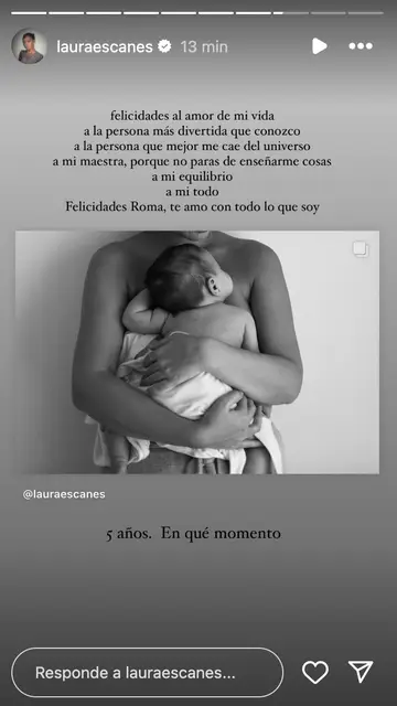 La felicitación de Laura Escanes a su hija Roma La felicitación de Laura Escanes a su hija Roma