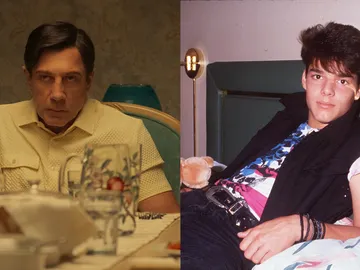 Javier Bardem como José Menéndez y Ricky Martin en el grupo Menudo Javier Bardem como José Menéndez y Ricky Martin en el grupo Menudo