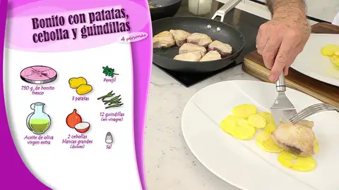 Ingredientes Bonito con patatas, cebolla y guindillas Ingredientes Bonito con patatas, cebolla y guindillas