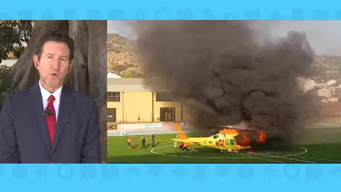 Helicóptero en llamas, Cabra, Córdoba Helicóptero en llamas, Cabra, Córdoba