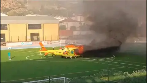 Un hombre muere tras explotar el helicóptero que le iba a salvar la vida Un hombre muere tras explotar el helicóptero que le iba a salvar la vida