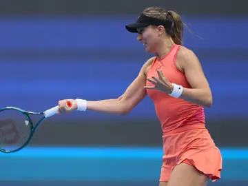 Paula Badosa durante el partido ante Gauff en semifinales de Pekín Paula Badosa durante el partido ante Gauff en semifinales de Pekín