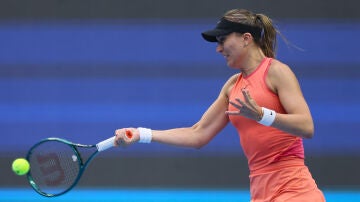 Paula Badosa durante el partido ante Gauff en semifinales de Pekín