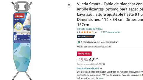 Tabla de planchar Vileda Smart Tabla de planchar Vileda Smart