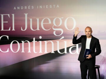 Andrés Iniesta, en el acto de despedida en Barcelona