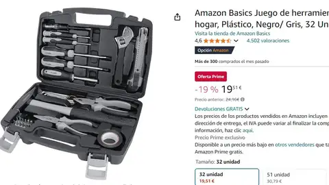 Juego de herramientas Amazon Basics Juego de herramientas Amazon Basics