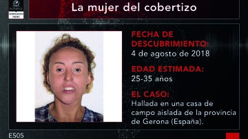 Mujer hallada en la provincia de Gerona