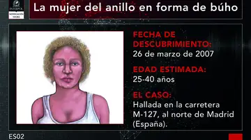 Mujer del anillo en forma de búho Mujer del anillo en forma de búho