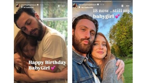 Aaron Taylor-Johnson felicitando a su hijastra Jessie en Instagram