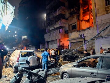 Edificio dañado en el área de Nuwayri en Beirut