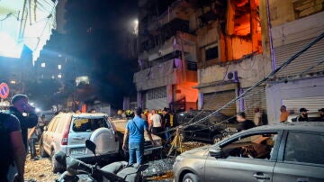 Edificio dañado en el área de Nuwayri en Beirut