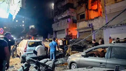 Edificio dañado en el área de Nuwayri en Beirut Edificio dañado en el área de Nuwayri en Beirut