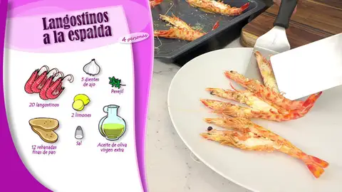 Ingredientes Langostinos a la espalda Ingredientes Langostinos a la espalda
