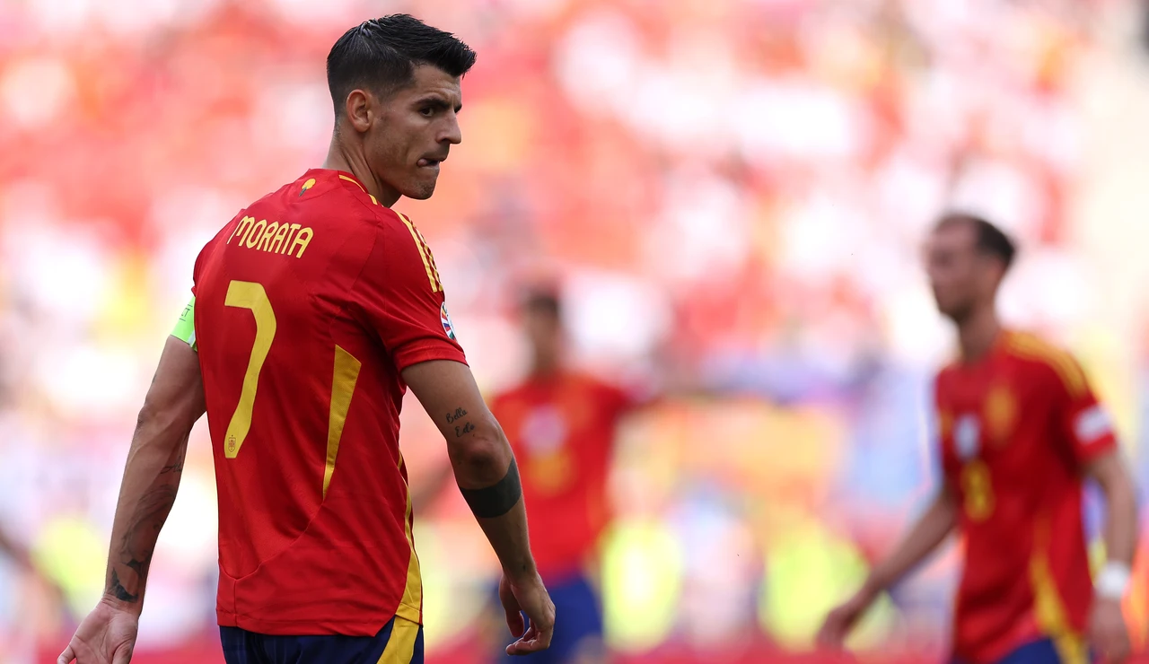 Álvaro Morata, en un partido de la selección española de fútbol
