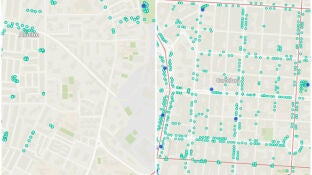 Mapa de bancos p&uacute;blicos de Madrid