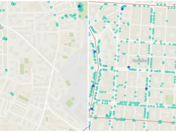 Mapa de bancos públicos de Madrid