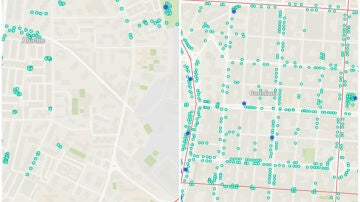 Mapa de bancos públicos de Madrid