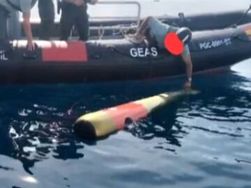 El torpedo encontrado por dos pescadores en Tabarca, Alicante