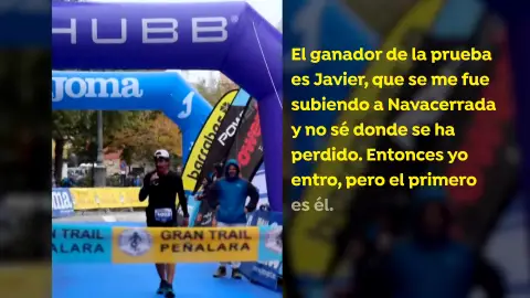 Agustín Luján, en la línea de llegada del Gran Trail Peñalara Agustín Luján, en la línea de llegada del Gran Trail Peñalara