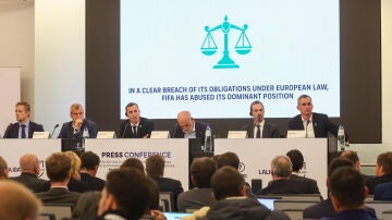 Rueda de prensa hoy en Bruselas con los representantes de Ligas Europeas y FIFPro