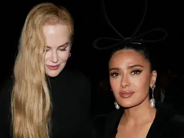 Nicole Kidman y Salma Hayek en un desfile de Balenciaga en París Nicole Kidman y Salma Hayek en un desfile de Balenciaga en París