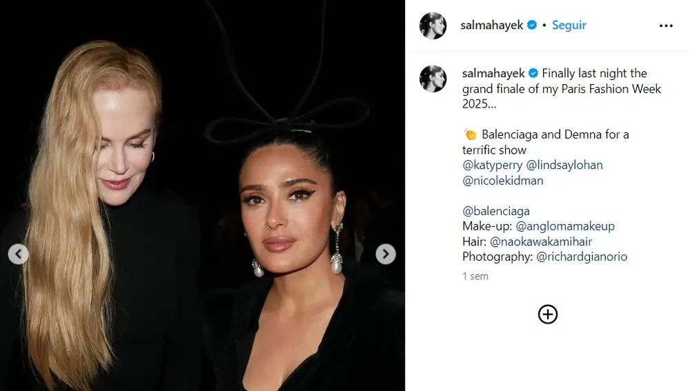 Nicole Kidman y Salma Hayek vía Instagram Nicole Kidman y Salma Hayek vía Instagram