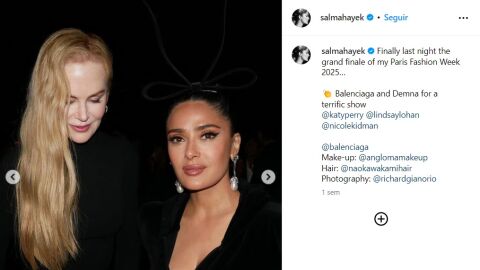 Nicole Kidman y Salma Hayek vía Instagram