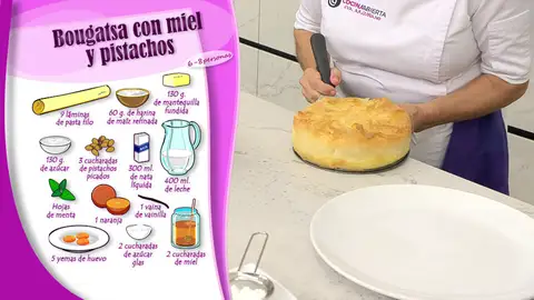 Ingredientes Bougatsa con miel y pistachos Ingredientes Bougatsa con miel y pistachos