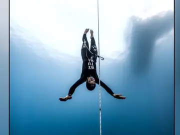 Sánchez-Arán durante el Mundial de apnea Sánchez-Arán durante el Mundial de apnea