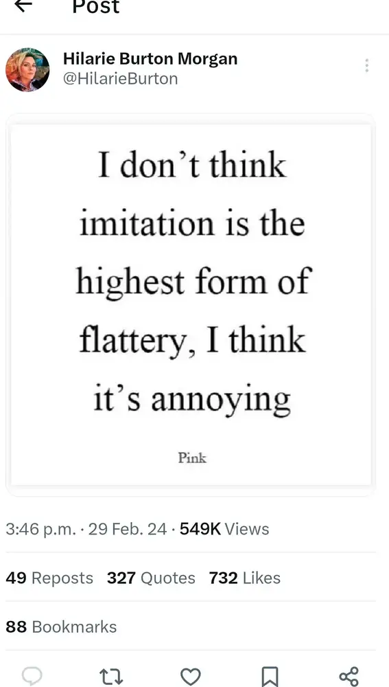 El post de Hilarie Burton El post de Hilarie Burton