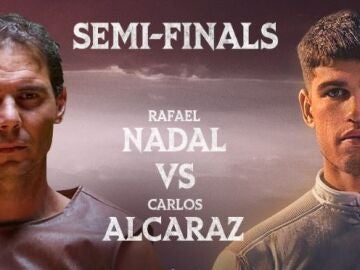 Nadal y Alcaraz en el cartel promocional de su partido en el Six Kings Slam