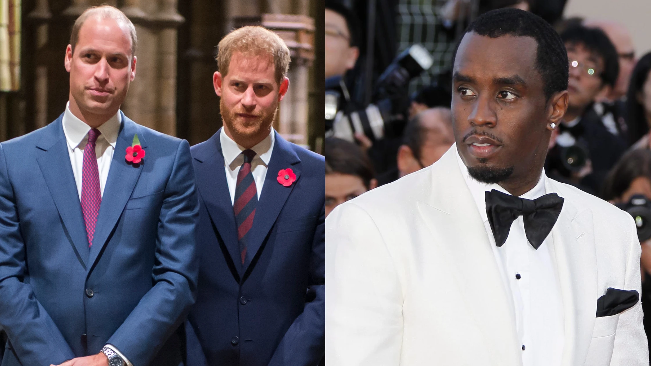 Los príncipes Guillermo y Harry en un montaje junto a Sean 'Diddy' Combs Los príncipes Guillermo y Harry en un montaje junto a Sean 'Diddy' Combs