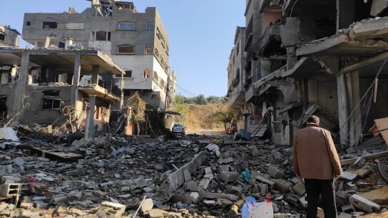 Edificios bombardeados en Yabalia, al norte Gaza