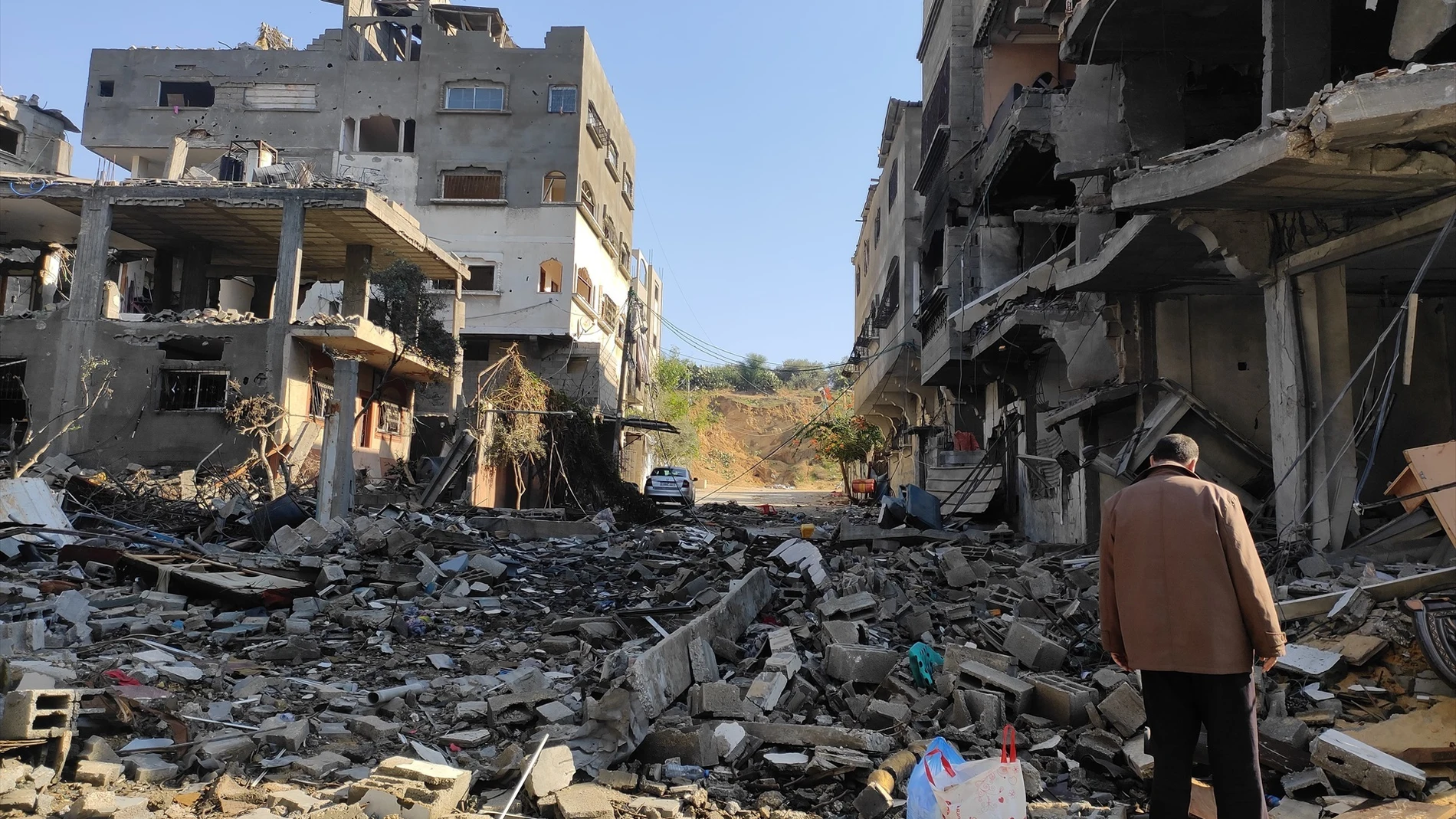 Edificios bombardeados en Yabalia, al norte Gaza Edificios bombardeados en Yabalia, al norte Gaza