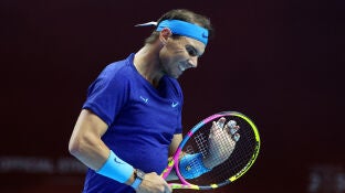 Rafa Nadal durante el torneo de exhibici&oacute;n Six Kings Slam
