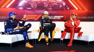 Max Verstappen, Lando Norris y Charles Leclerc en el GP de Países Bajos Max Verstappen, Lando Norris y Charles Leclerc en el GP de Países Bajos